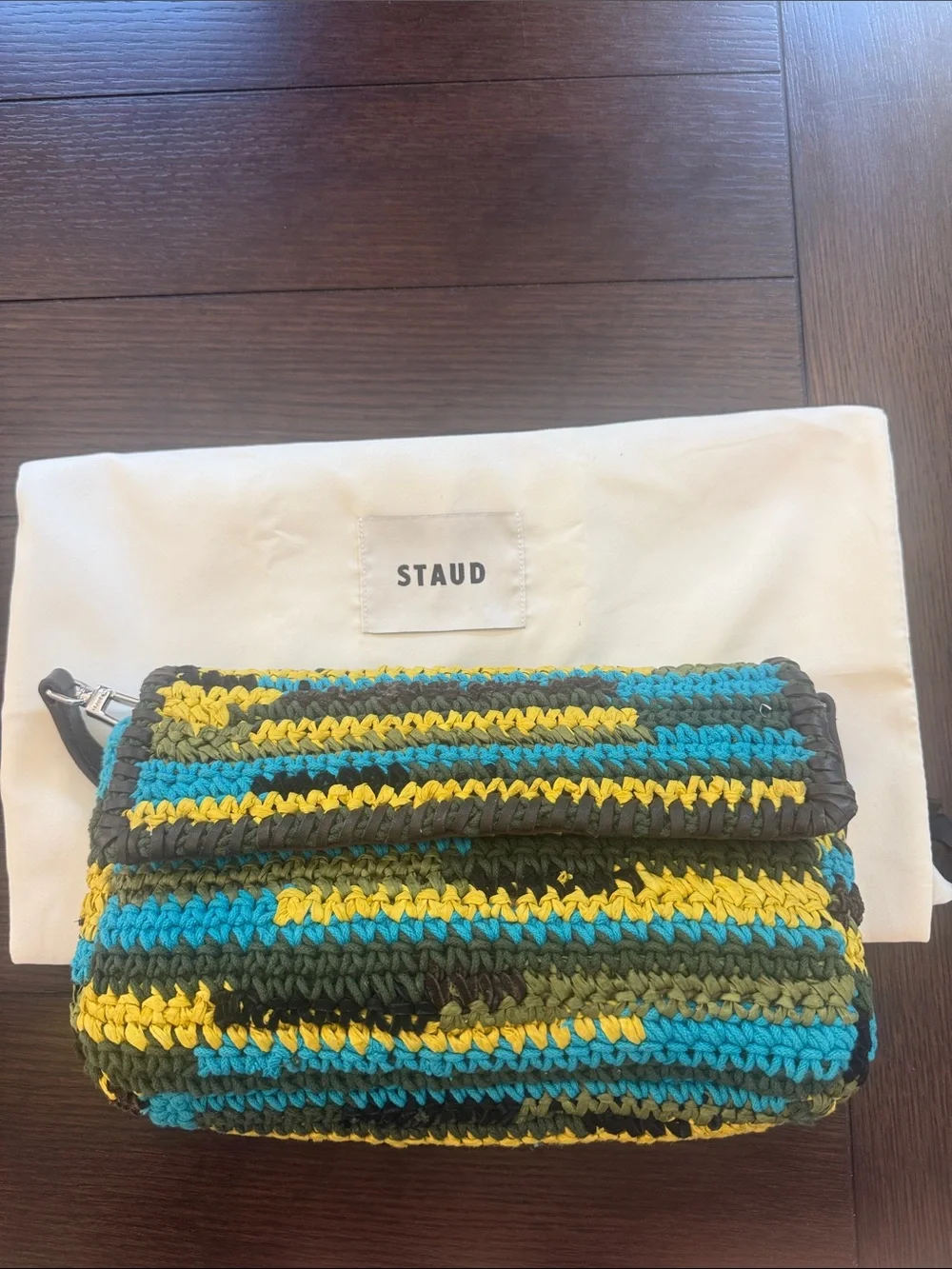 Staud Timmy Crochet Shoulder Bag Happy Sack NWT